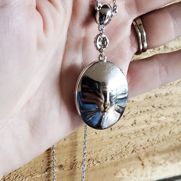 Stellux Sapphire Blue CZ Platinum Plated Necklace - Picture 4 of 10